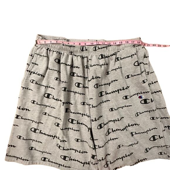 Champion ~ Mens Grey Loungewear shorts ~ all over logo print ~ size XXL - Picture 5 of 9